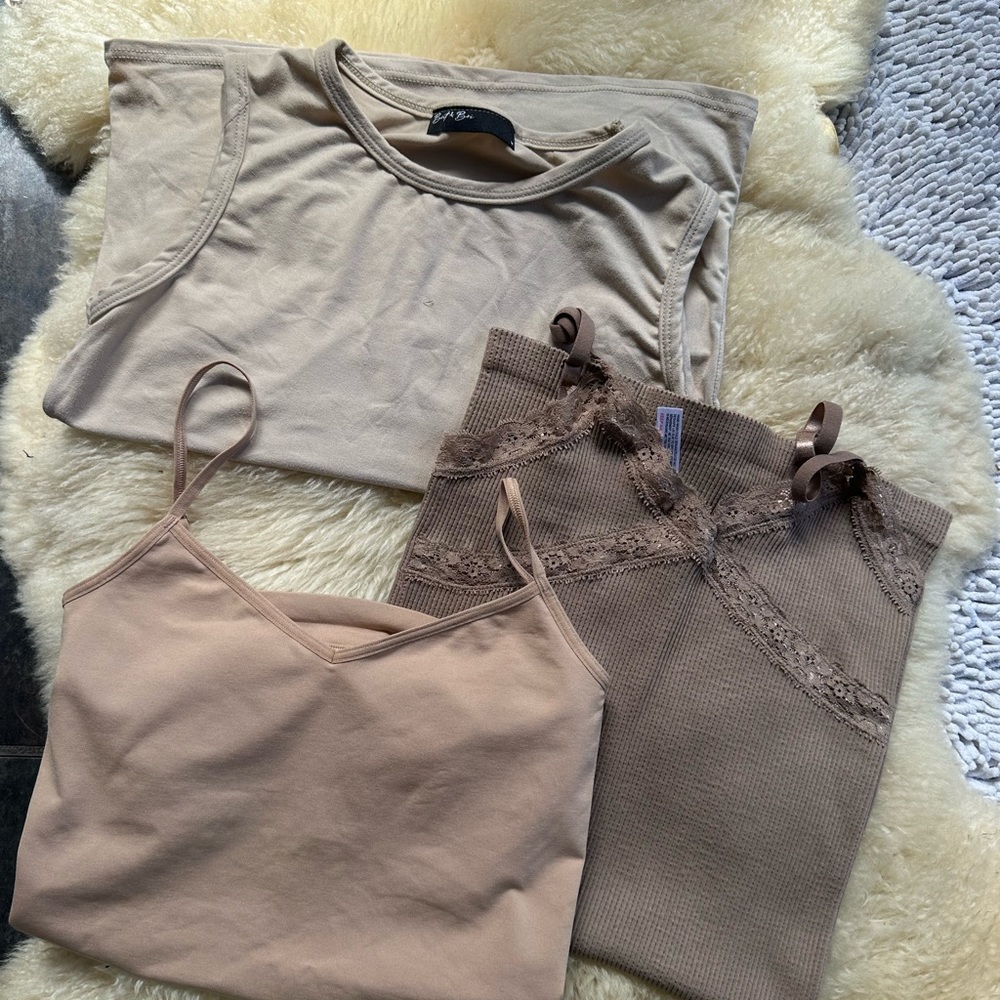 Neutral Beige Camisole and Tank Bundle.